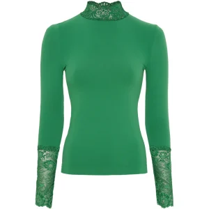 Abby Blouse turtle lace LS - Felce