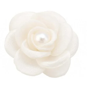 Button Cover Flower Silk 1 pcs - Off White
