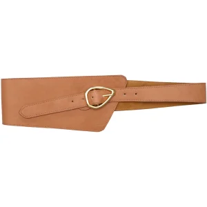 Elle Wide Belt - Cognac-gold