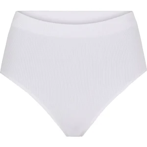 Tulle rib midi Panties - Bianco